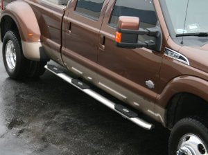 Ford F-350 Super Duty Pickup 99-10 Ford F350 Sup Duty Short Wheel Base 2&4 Wd Stainless Nerf Bars & Oval With 3 Step Pads Tube Side Step Bars Stainless