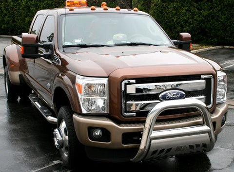 Ford Superduty 2011 Ford Super Dutybig Horn 4Inch W/Stainless Skid Grille Guards & Bull Bars Stainless Products Performance