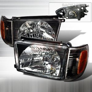 Toyota 1999-2002 Toyota 4-Runner Head Lights/ Head Lamps - Black-Euro Style 1999,2000,2001,2002