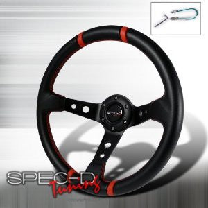 DEEP DISH STEERING WHEEL - PVC 350MM PERFORMANCE 1 PC