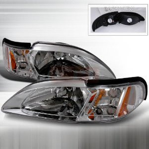 Ford 1994-1998 Ford Mustang Headlights/ Head Lamps With Corner-Euro Style