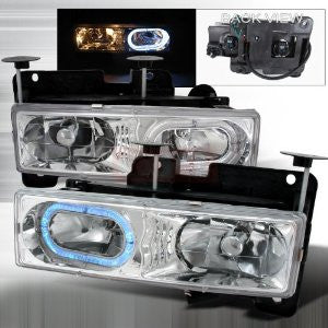 Chevy 1988-1998 Chevrolet Chevy/ Gmc C10 Pick Up Full Size Halo Headlights/ Head Lamps-Euro Style