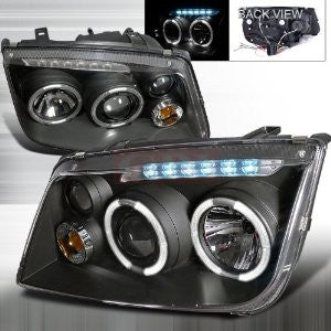 Volkswagen 99-04 Jetta Projector Headlight Black Housing