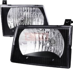 Ford 92-06 Econoline Euro Headlight Black Housing