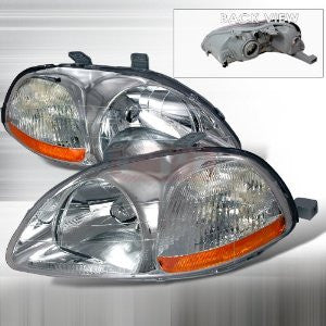 Honda 1996-1998 Honda Civic Crystal Headlights/ Head Lamps-Euro Style