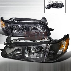 Toyota 93-97 Corolla Headlight + Corner Light Black