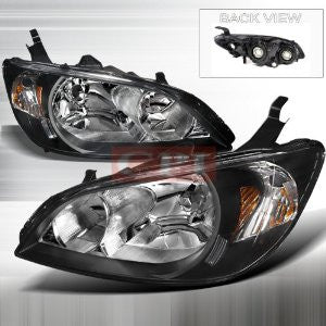 HONDA 04-05 HONDA CIVIC JDM HEADLIGHTS - BLACK   1 SET RH & LH 2004,2005