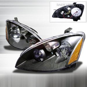 Nissan 2002-2004 Nissan Altima Headlights/ Head Lamps Black-Euro Style