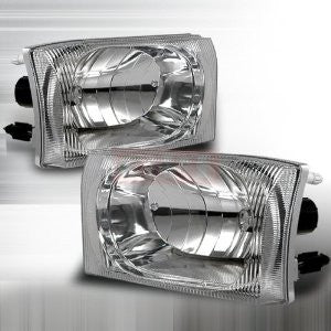 Ford 1999-2004 Ford F250 Excursion Headlights/ Head Lamps-Euro Style