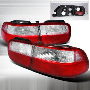 Honda 1992-1995 Civic 2Dr Red/Clear Tail Lights /Lamps