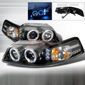 Ford 1999-2004 Ford Mustang 2 Halo Led Projector Head Lamps/ Headlights