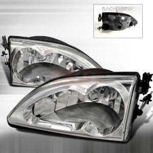 Ford 94-98 Ford Mustang - Chrome Head Lights/ Lamps - Wing Jet