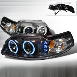 Ford 99-04 Ford Mustang - Black Ccfl Projector Head Lights/ Lamps -