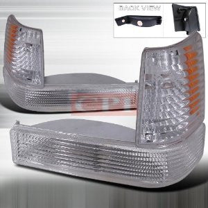 JEEP 93-98 GRAND CHEROKEE BUMPER LIGHT + CORNER LIGHT CHROME   1 SET RH & LH 1993,1994,1995,1996,1997,1998