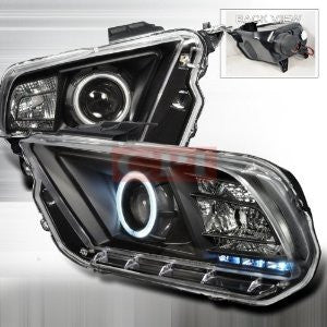 FORD 10-UP FORD MUSTANG CCFL PROJECTOR HEADLIGHTS/ HEAD LAMP /LIGHT. BLACK   1 SET RH & LH 2010