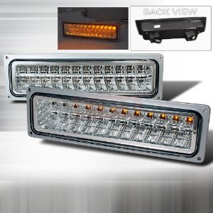 Chevrolet / Chevy 1988-1998 C10 Pick Up Led Turn Signal/ Bumper Lights/ Lamps- Chrome Euro