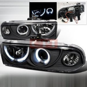 CHEVY 98-01 CHEVY S10 DUAL HALO PROJECTOR HEADLIGHTS - BLACK PERFORMANCE 1 SET RH & LH 1998,1999,2000,2001