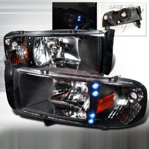 Dodge 94-01 Dodge Ram - Black 1Pc Led Head Lights/ Lamps - Rs