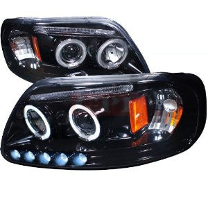 Ford F150 Halo Projector Headlight Gloss Black Housing Smoke Lens-i