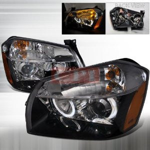 DODGE 05-08 DODGE MAGNUM HALO PROJECTOR HEADLIGHTS/ HEAD LAMP /LIGHT - BLACK   1 SET RH & LH 2005,2006, 2007,2008