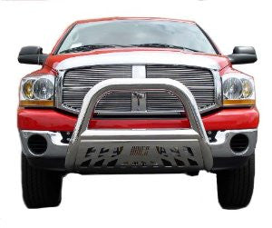 Chevrolet Ck 1500 Pickup 88-98 Chevy Ck 1500 Bull Bar 3Inch Black With Stainless Skid Grille Guards & Bull Bars Stainless
