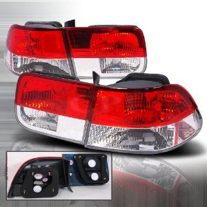 Honda 1996-2000 Honda Civic 2Dr Tail Lights /Lamps Redclear