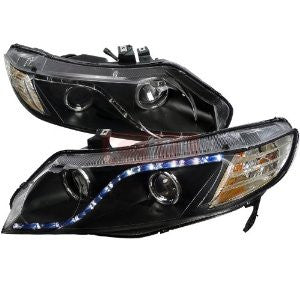 Honda Civic 4Drs R8 Projector Headlights Performance Conversion Kit-l