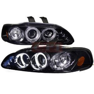 Honda Civic Smoked Lens Gloss Black Housing Projector Headlights-j