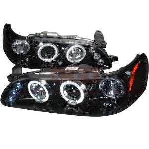 Toyota Corolla Halo Projector Headlight Gloss Black Housing Smoke Lens-g