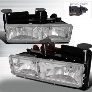 Chevy 1988-1998 Chevrolet Chevy C10 Truck Headlights/ Head Lamps-Euro Style