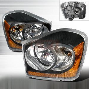 Dodge 2004-2006 Doge Durango Headlights/ Head Lamps - Black-Euro Style