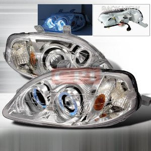 Honda 1999-2000 Honda Civic Projector Head Lamps/ Headlights 1 Set Rh&Lh Performance 1999,2000