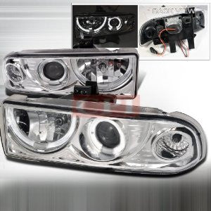 CHEVY 98-01 CHEVY S10 DUAL HALO PROJECTOR HEADLIGHTS - CHROME   1 SET RH & LH 1998,1999,2000,2001