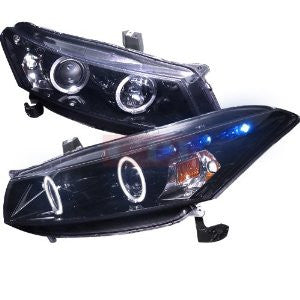 Honda Accord Smoked Lens Gloss Black Housing Projector Headlights-j