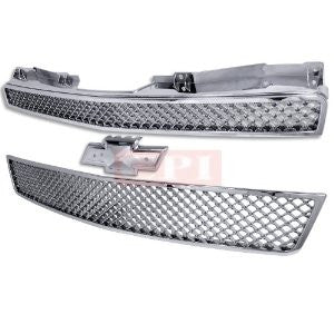 Chevy 07-11 Chevy Tahoe 2 Pieces Mesh Front Grille Upper And Lower Chrome