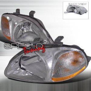 HONDA 96-98 HONDA CIVIC CRYSTAL HEADLIGHTS /HEAD LAMPS/ LIGHTS   1 SET RH & LH 1996,1997,1998