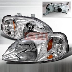 Honda 1999-2000 Honda Civic Crystal Headlights/ Head Lamps-Euro Style Performance 1999,2000