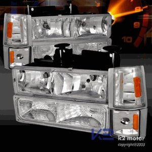 Chevrolet/ Chevy 94-98 Gmc Pick Up - 8 Pc Head Lights/ Lamps & Corner Lights & Bumper Lights - Combo Performance