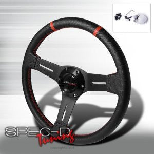 DEEP DISH STEERING WHEEL - PVC LEATHER 340MM PERFORMANCE 1 PC