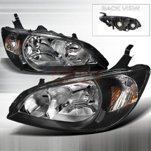 Honda 04-05 Honda Civic Jdm Headlights - Black