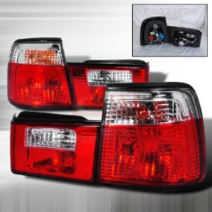 Bmw 1989-1994 Bmw E34 4Dr Tail Lights /Lamps -Red Clear