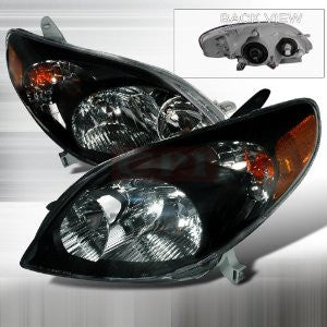 Toyota 2003-2004 Toyota Matrix Headlights/ Head Lamps Black-Euro Style