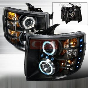 Chevrolet 2007-2008 Chevy Silverado Ccfl Projector Head Lamps/ Headlights 1 Set Rh&Lh Performance 2007,2008