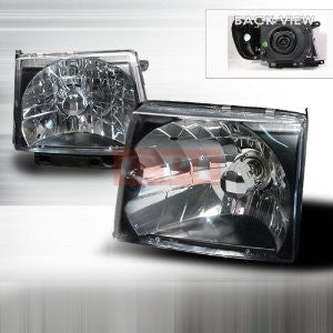 TOYOTA 1997-1999 TOYOTA TACOMA HEADLIGHTS/ HEAD LAMPS - BLACK-EURO STYLE   1997,1998,1999