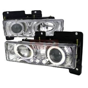 Chevy 88-98 Chevy C10 Halo Projector Headlights With Led Chrome