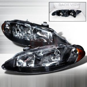 Dodge 1998-2004 Dodge Intrepid Headlights/ Head Lamps - Black-Euro Style