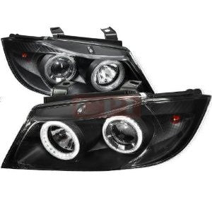 Bmw 05-08 E90 Projector Headlight Black Housing With Daylight Ring Kit