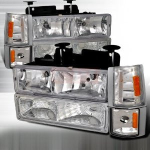 Chevrolet/ Chevy 94-98 Gmc Pick Up - 8 Pc Head Lights/ Lamps & Corner Lights & Bumper Lights - Combo