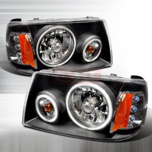 Ford 2001-2004 Ford Ranger Ccfl Headlights -Black