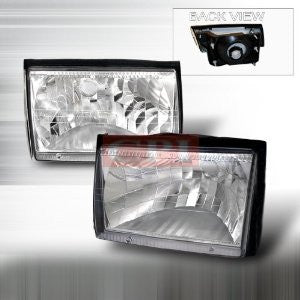 FORD 1987-1993 FORD MUSTANG CRYSTAL HEADLIGHTS/ HEAD LAMPS-EURO STYLE PERFORMANCE 1987,1988,1989,1990,1991,1992,1993